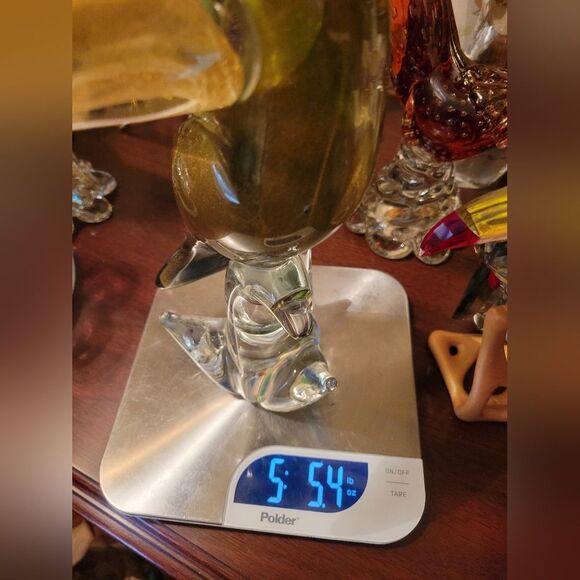 Vintage Murano Glass Toucan 11" Sculpture With Gold Leaf - Picture 9 of 9